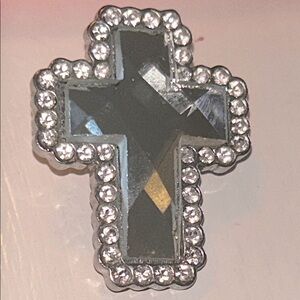 BHW Rhinestone Cross Necklace with Magnetic Closure